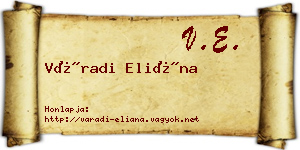 Váradi Eliána névjegykártya
